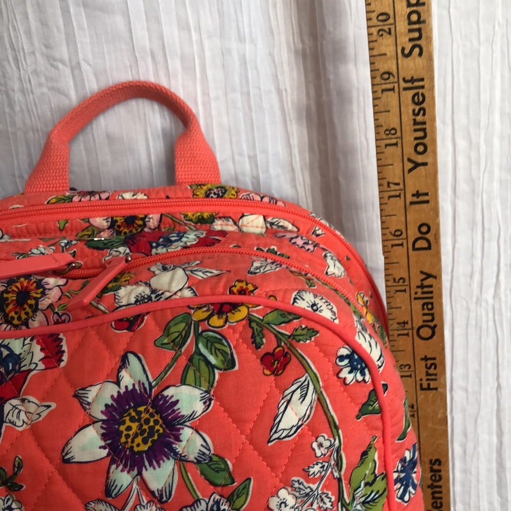 VERA BRADLEY XL Iconic Campus Coral Floral padded laptop tech backpack organizer - Picture 14 of 16